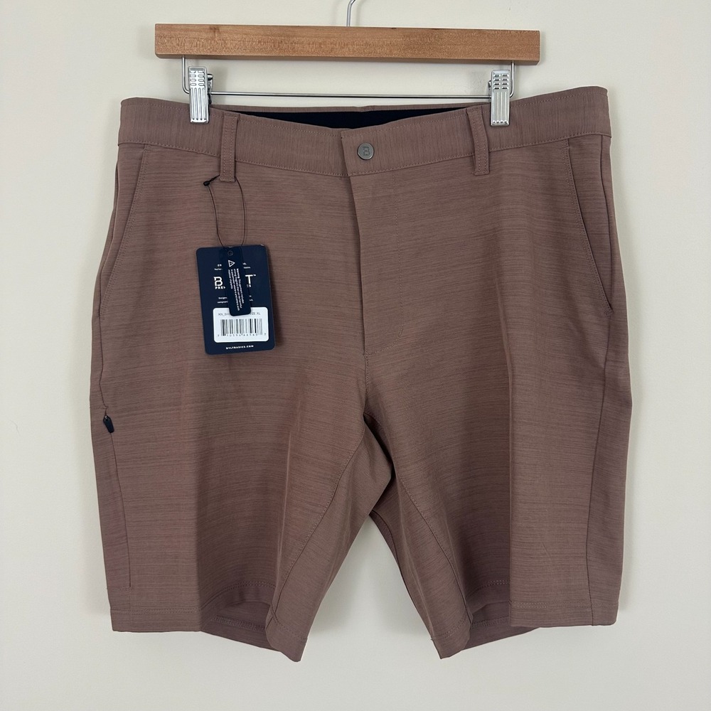 BYLT Premium Basics Kinetic Shorts Brown Stretch Pockets Performance Golf Men XL